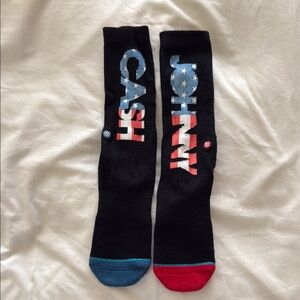 Stance Black Socks with Red and Blue Accents